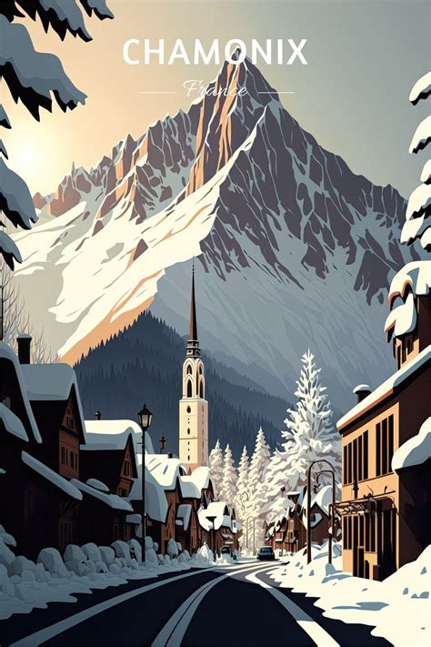 Poster De Voyages Minimaliste Chamonix France Affiche Art Etsy France