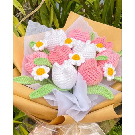 Hoa tulip len handmade Shopee Việt Nam