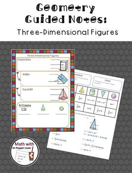 Geometry Guided Notes Three Dimensional Figures Polyhedron TPT