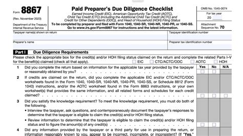 Irs Form Walkthrough Paid Preparer S Due Diligence Checklist