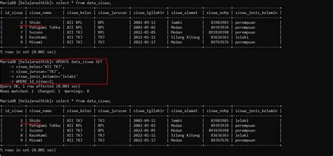 Cara Mengubah Data Didalam Table MySQL BelajarwithIB