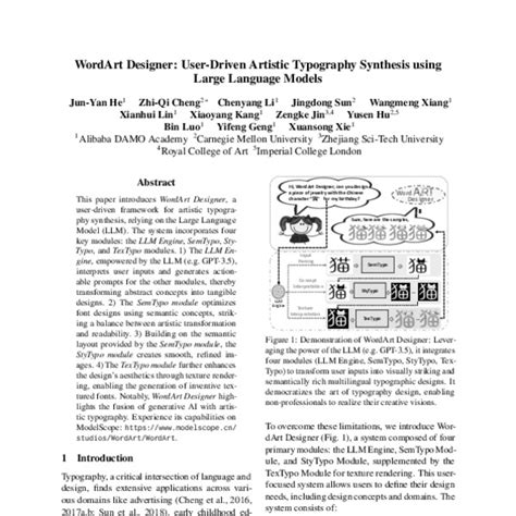 Wordart Designer User Driven Artistic Typography Synthesis Using Large