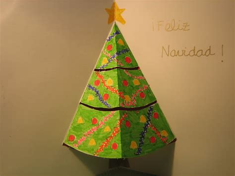 contrespitufos blogspot es postal de Navidad árbol troquelado