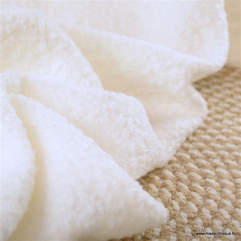 Tissu Lainage Bouclette Blanc Cass