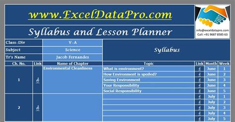 Download Syllabus And Lesson Planner Excel Template Exceldatapro