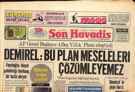 Son Havadis Gazetesi Kas M Ay Eg L Ve Mehmet Teoman Bo An Yor