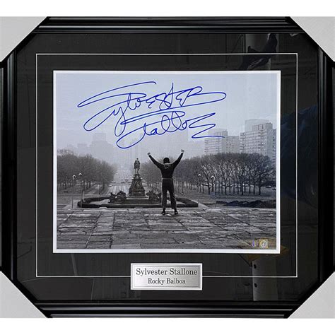 Sylvester Stallone Framed Autographed Rocky 16x20 Photo Nhl Auctions