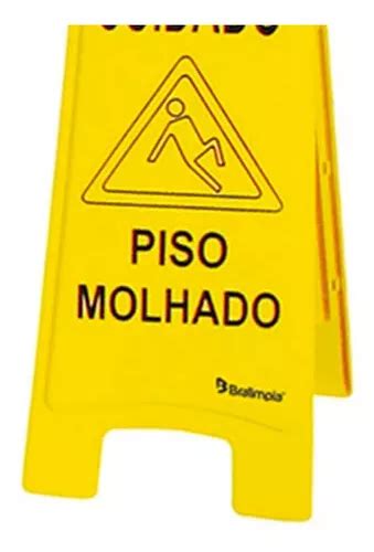 Placa Sinalizadora Piso Molhado Bralimpia Mercadolivre