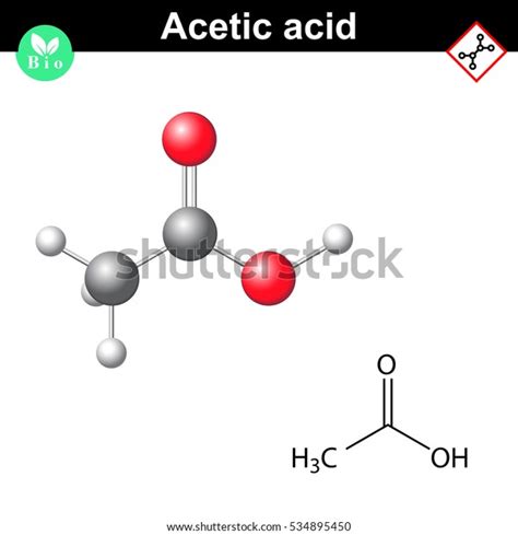 Structural Chemical Formula Molecular Structure Acetic Stock Vector Royalty Free 534895450