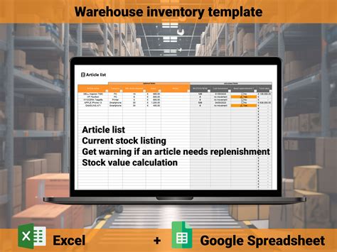 Warehouse Inventory Excel Google Spreadsheet - Etsy