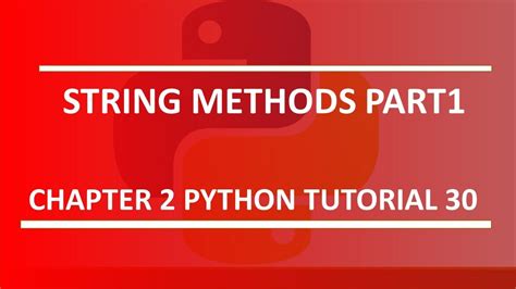 String Methods Part Python Tutorial Youtube