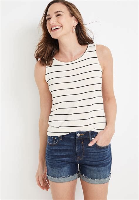 247 Flawless Stripe High Neck Tank Top Maurices