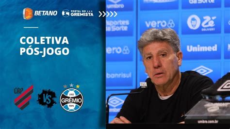 AO VIVO COLETIVA DE RENATO ATHLETICO 1 X 2 GRÊMIO YouTube