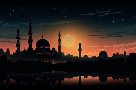 Evening Elegance Savoring The Grace Of Dusk Mosque Shadows Background