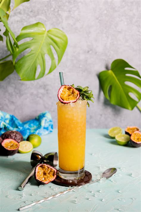 Passion Fruit Swizzle Cocktail