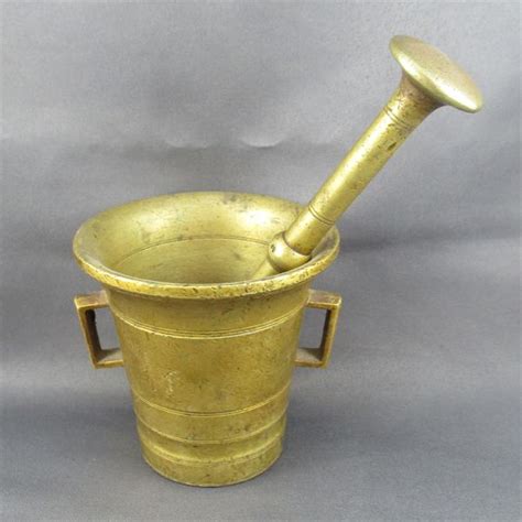 Vintage Brass Apothecary Mortar And Pestle