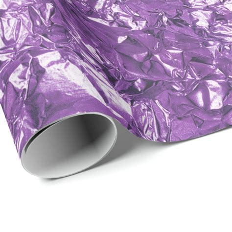 Aluminum Foil Amethyst Purple Metallic Wrinkled Wrapping Paper | Zazzle.com