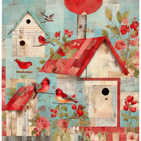 Birds And Birdhouses Art Print Free Stock Photo Public Domain Pictures