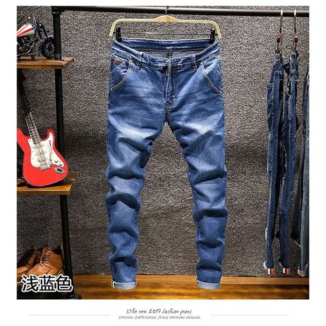 Men's Skinny Jeans Zipper Fly Slim Fit Denim Stretch Jean Pencil Leg ...