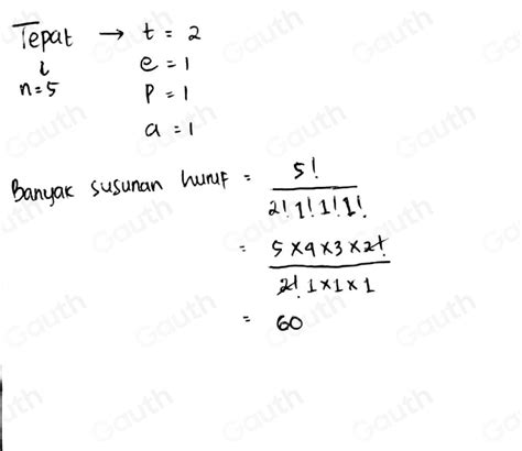 Solved Banyaknya Susunan Huruf Dari Huruf Huruf Yang Tersedia Pada