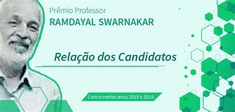 RELAÇÃO DOS CANDIDATOS APTOS A CONCORRER AO PRÊMIO RAMDAYL SWARNAKAR E