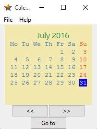 Github Raghavadhanya Calendar Gui App With Tkinter