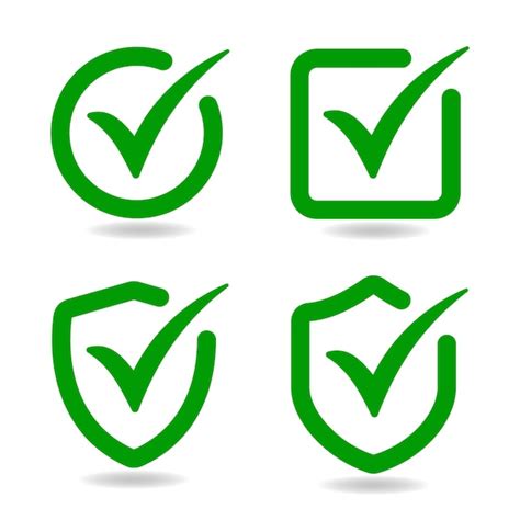 Premium Vector Green Check Mark With Circle Icon Set And Tick Symbol