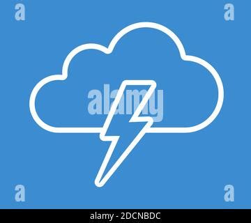 Rain Thunderstorm Icon Outline Rain Thunderstorm Vector Icon For Web