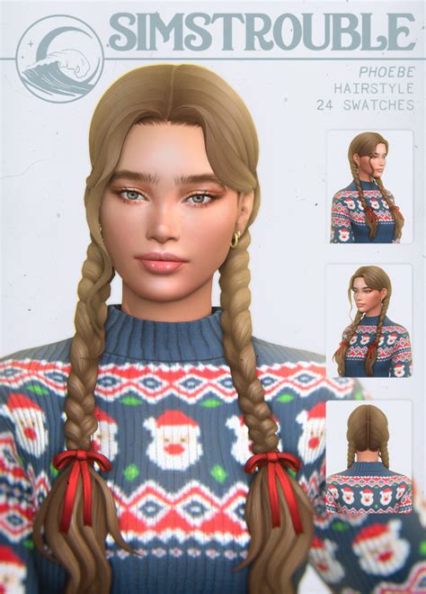 Simstrouble Phoebe Hairstyle Versions By Simstrouble