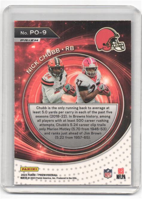 Nick Chubb 2023 Panini Prizm Portals Silver Prizm Cleveland Browns PO 9