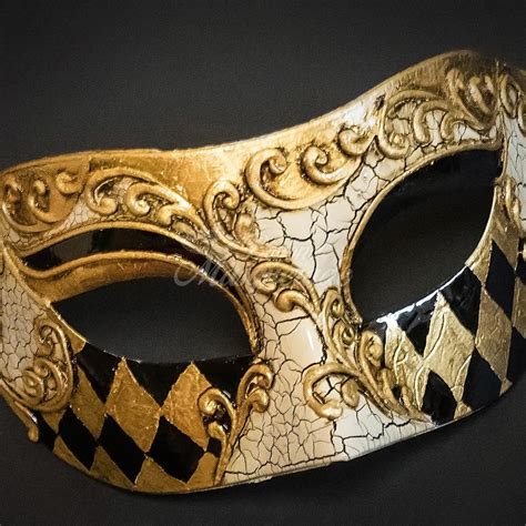 Men's Masquerade Mask Gold Masquerade Mask Black and | Etsy