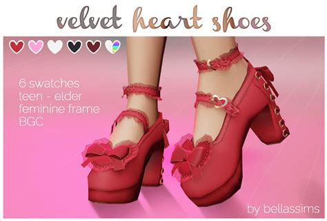 Sims 4 Velvet Heart Shoes The Sims Book