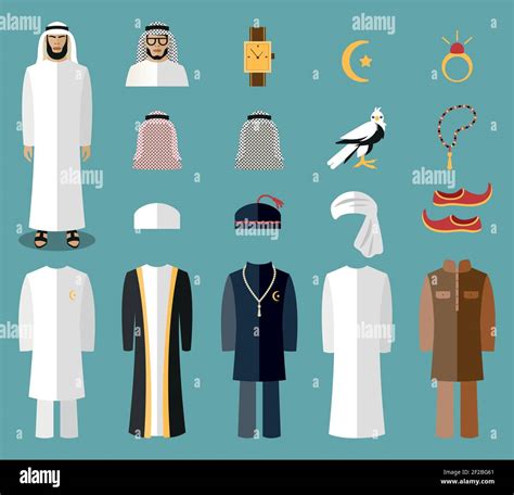 Arab man clothes and accessories. Arab cloth, traditional cloth, arabic ...