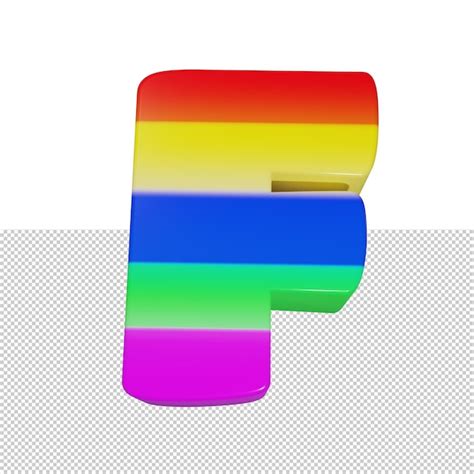 Premium Psd Letter F Rainbow Text Effect 3d Render