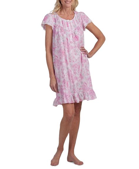 Miss Elaine Womens Cotton Ruffled Hem Nightgown Macys