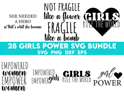 Girl Power Svg Bundle Inspirational Svg Motivational Svg Women