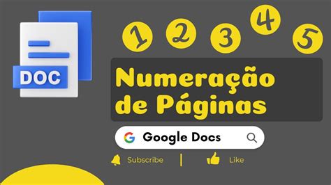 Como numerar páginas no Google Docs YouTube