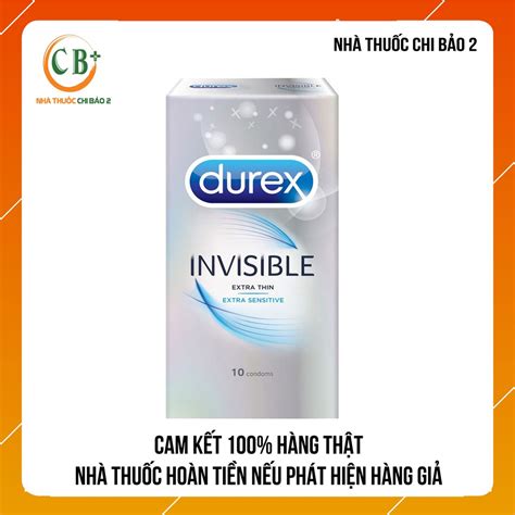 Bao Cao Su Durex Invisible Extra Thin Extra Sensitive 10 Bao Shopee