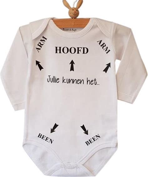 Baby Rompertje Unisex Bedrukt Met Grappige Tekst Zwart Jullie Kunnen