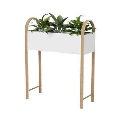 Bellwood Jardinière plantes ou rangement divers métal blanc et bois