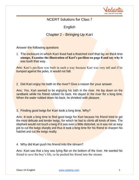 NCERT Solutions For Class 7 English An Alien Hand Chapter 2 Bringing