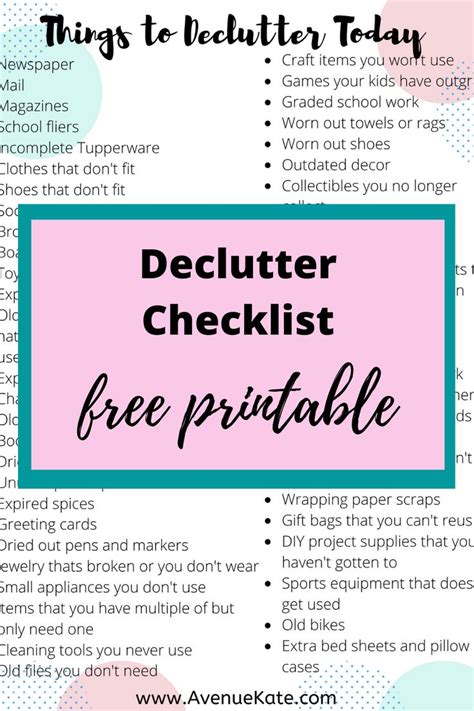 Free Decluttering Printables