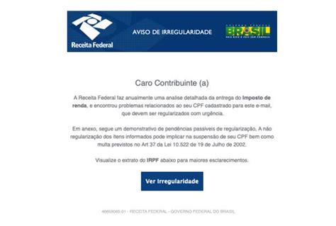 Alerta De Golpe Receita Federal N O Envia E Mails Para Contribuintes