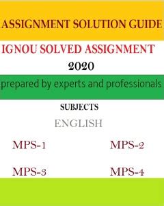 Combo Ignou Mps 1 2 3 4 English Solved Assignment 2019 2020 Buy