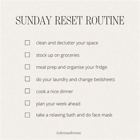 Sunday Reset Routine Self Improvement Tips Sunday Routine Life Routines