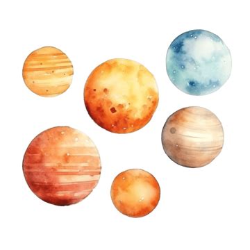 Mercury Watercolor Watercolor Illustration With Solar System Planets ...