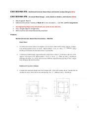 CIVE 303 HW 7 2018 Pdf CIVE 303 HW 7A Reinforced Concrete Beam