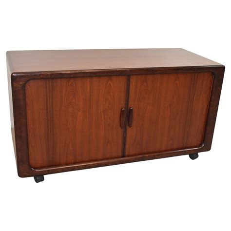 Mid Century Barzilay Record Cabinet With Tambour Doors At Stdibs