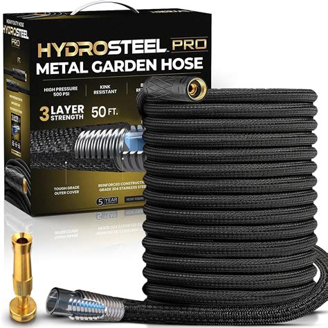 Buy Hydrosteel Pro X Layer Metal Garden Hose Ft With Nozzle