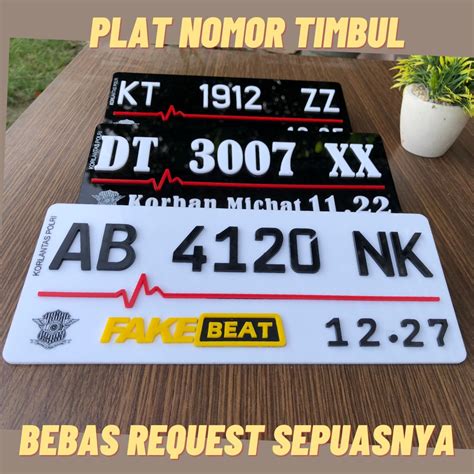 Jual Plat Nomor Timbul Akrilik Motor Baut Tanam Plat Nomor Motor